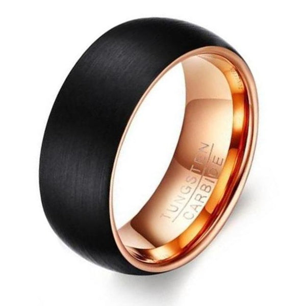 Inner Rose Gold Ring in Black