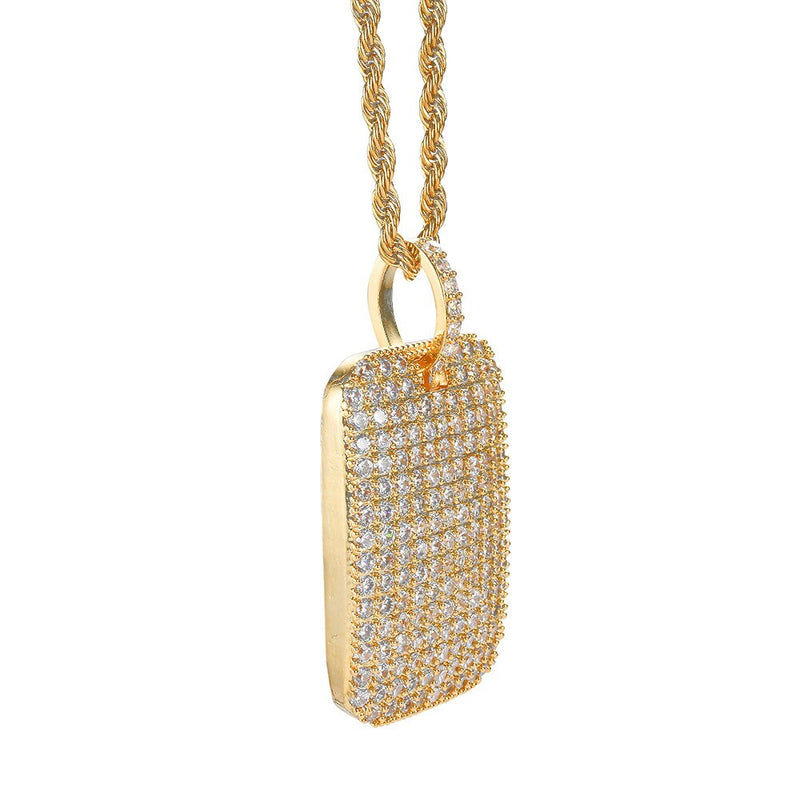 Studded Pendant Necklace in Gold