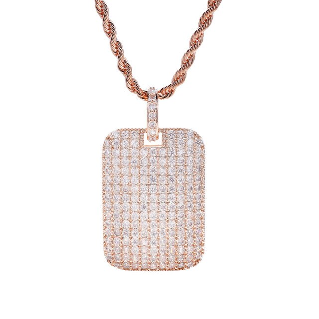 Studded Pendant Necklace in Rose Gold