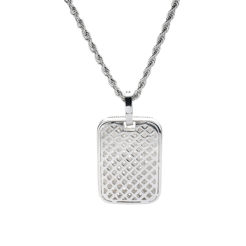 Studded Pendant Necklace in Silver