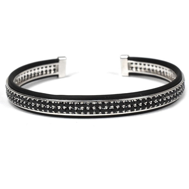 Vintage Bangle in Silver Black