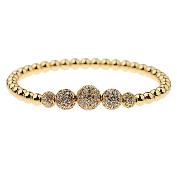 Five Gold Ball Bead Bracelet