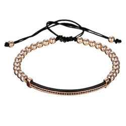 Adjustable Beaded Bracelet in Rose Gold