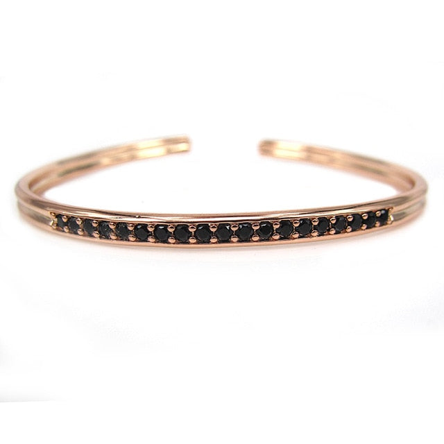 Cuff Bangle in Rose Gold Black