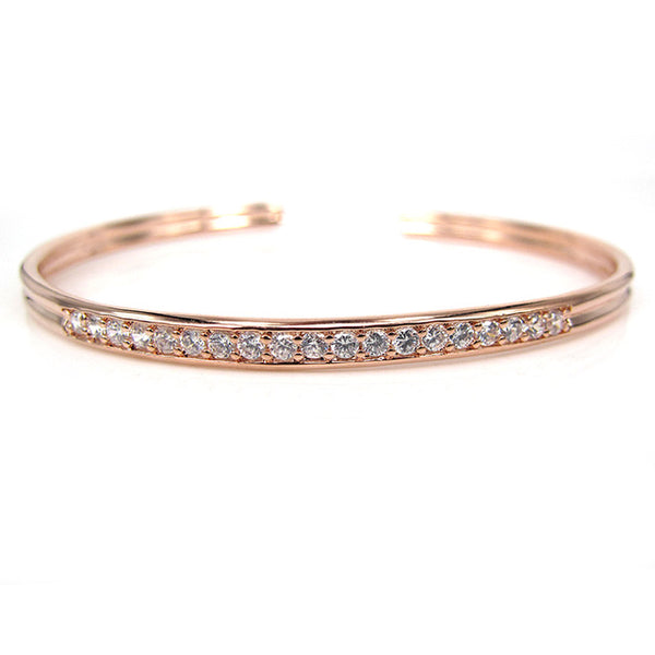 Cuff Bangle in Rose Gold White