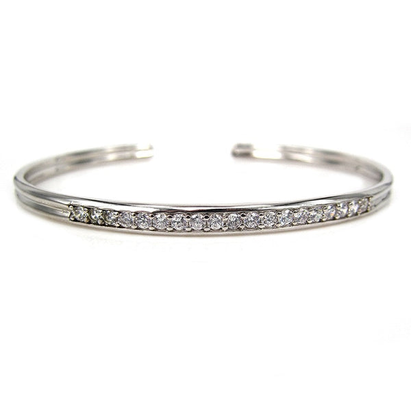 Cuff Bangle in Silver White