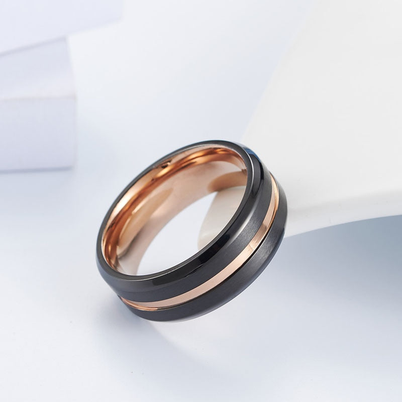 Black & Rose Gold Two-tone Ring