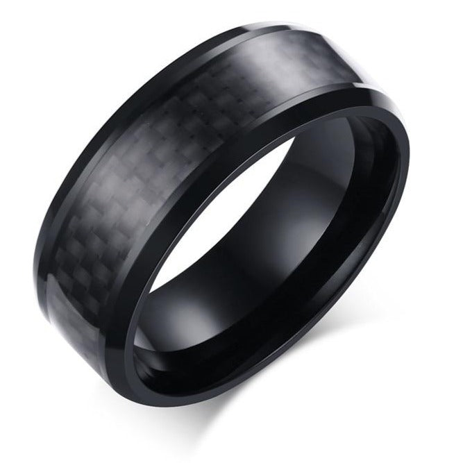 Black Carbon Fiber Ring